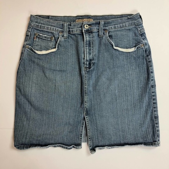 VTG Z Cavaricci Jean Skirt Womens Pockets Denim Slit 90s Y2K Grunge 14 - Picture 1 of 4
